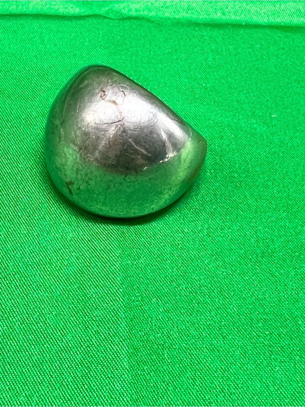 Polished Silver-Tone Pebble dome ring